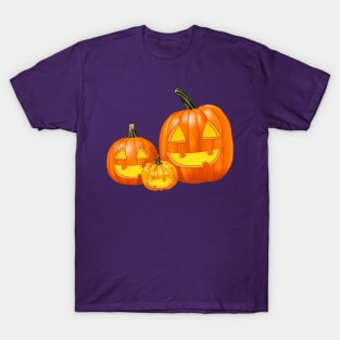 Jack-O-Lantern Trio (Purple) T-Shirt